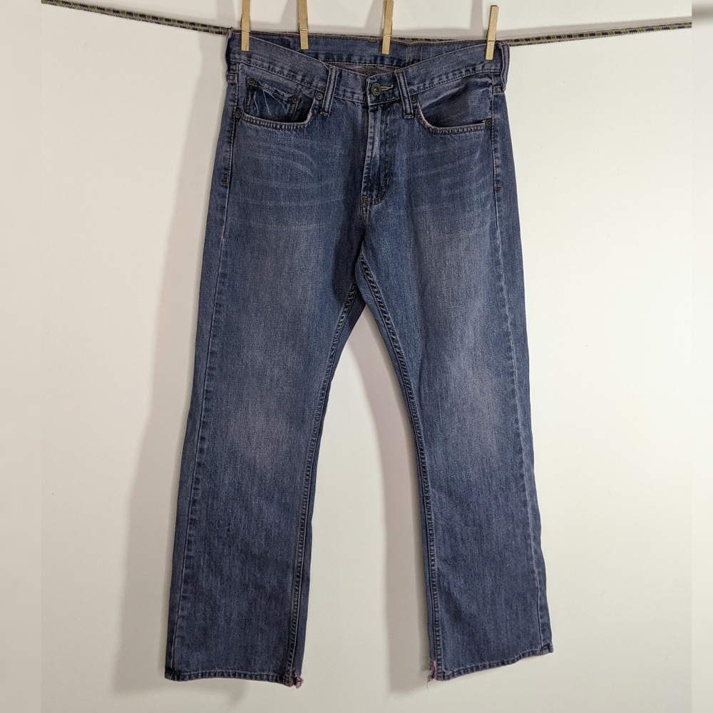 Purple Tinted Boot Cut Distressed Jeans 30 x 30